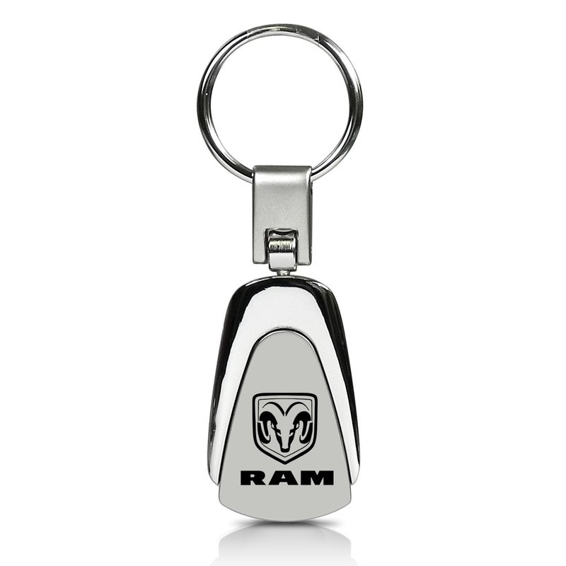 Dodge Au-tomotive Gold  INC Dodge RAM Chrome Metal Tear Drop Key Chain - Image 1